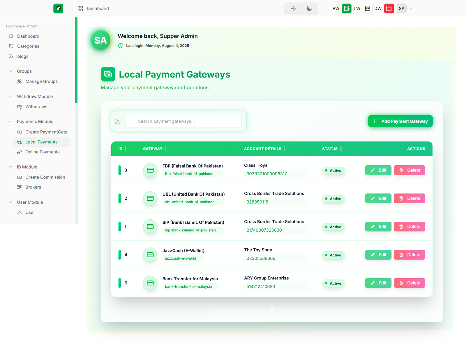 Local Payment Gateways